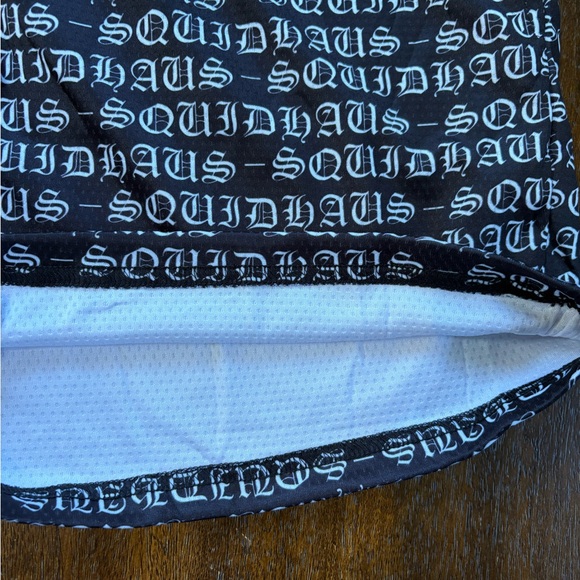 SQUIDHAUS Black White Logo Drawstring Athleisure 4” Mesh Shorts Men Large W29” - Picture 6 of 10